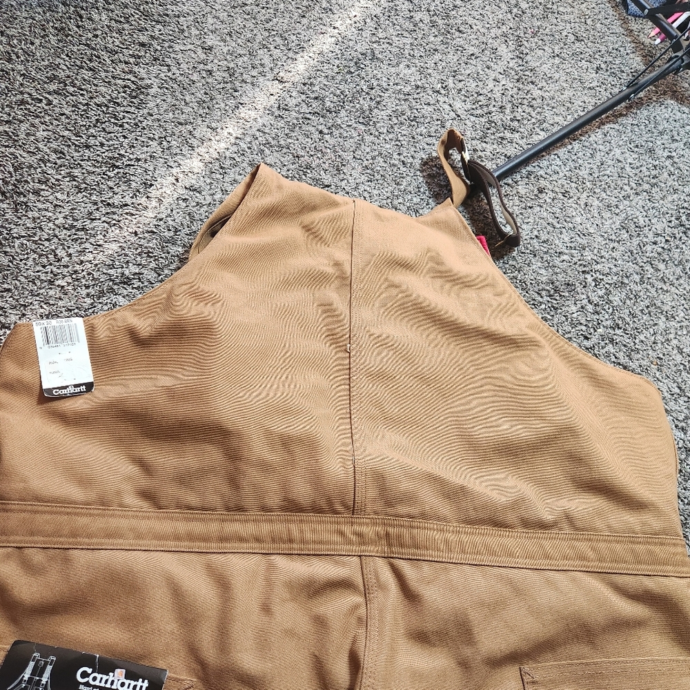 Carhartt Duck Zip-to-waist Biberall Quilt Lined Overall Size 50×30 NWT - Picture 7 of 16